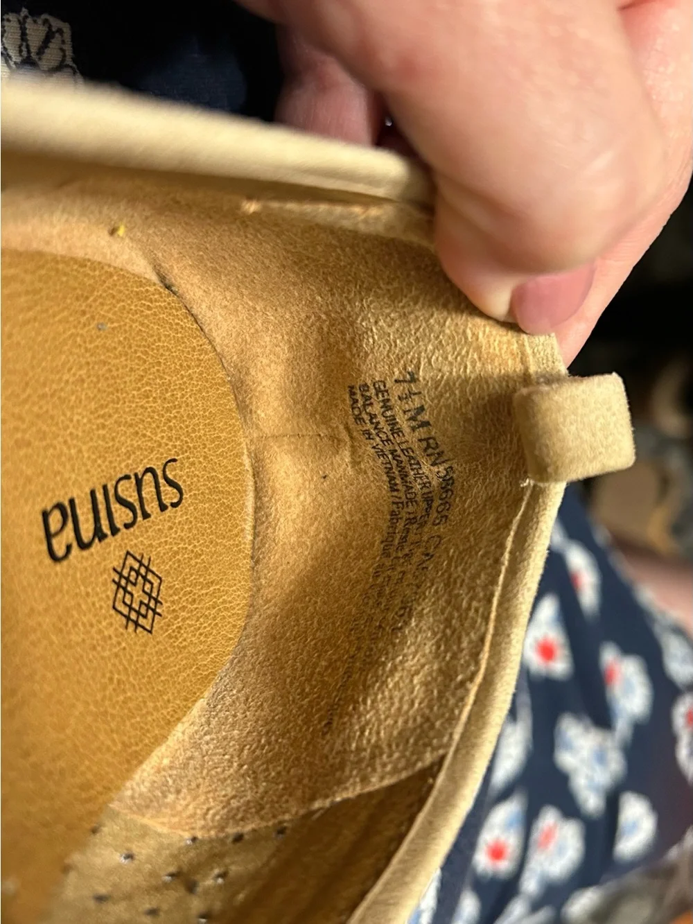 Susina Perforated Suede Slip-On Loafers in Light Tan